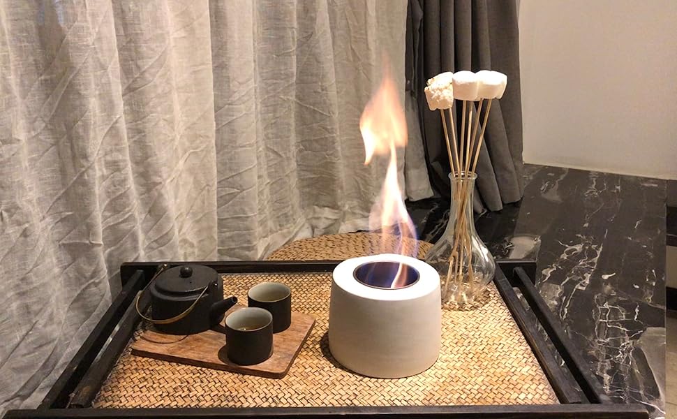 Mavalzy Tabletop Fire Pit Concrete Mini Personal