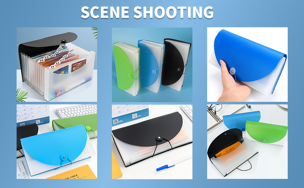 3 Pack Expanding File Folder A5 Size 13 Pockets Portable Plastic