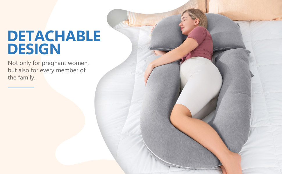 INSEN pregnancy pillow is detachable so you can adjust it to your needs.