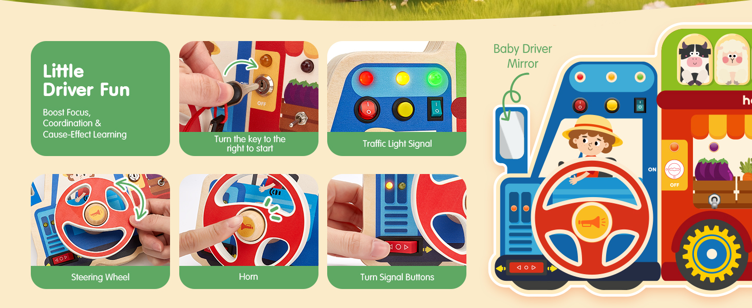 wooden busy board