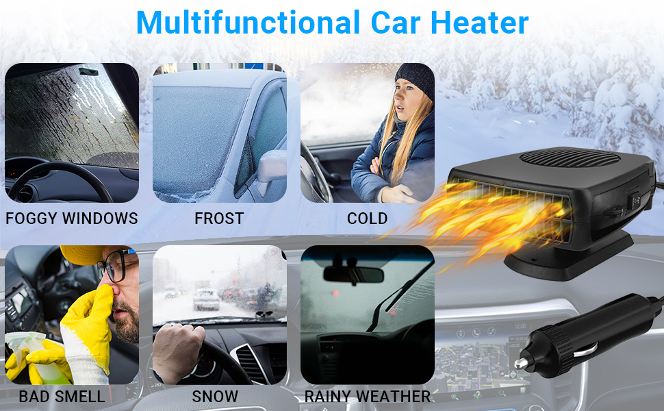 Car Heater,12V 200W Portable Windshield Defroster Demister