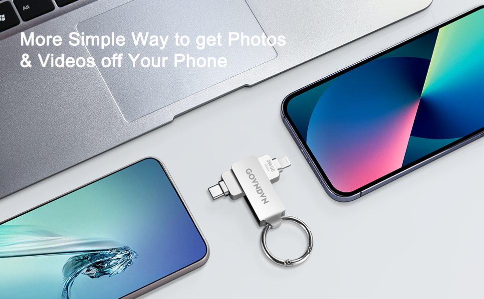 GOVNDVN Apple MFi Certified Memory Stick 256GB USB Drive for iPhone