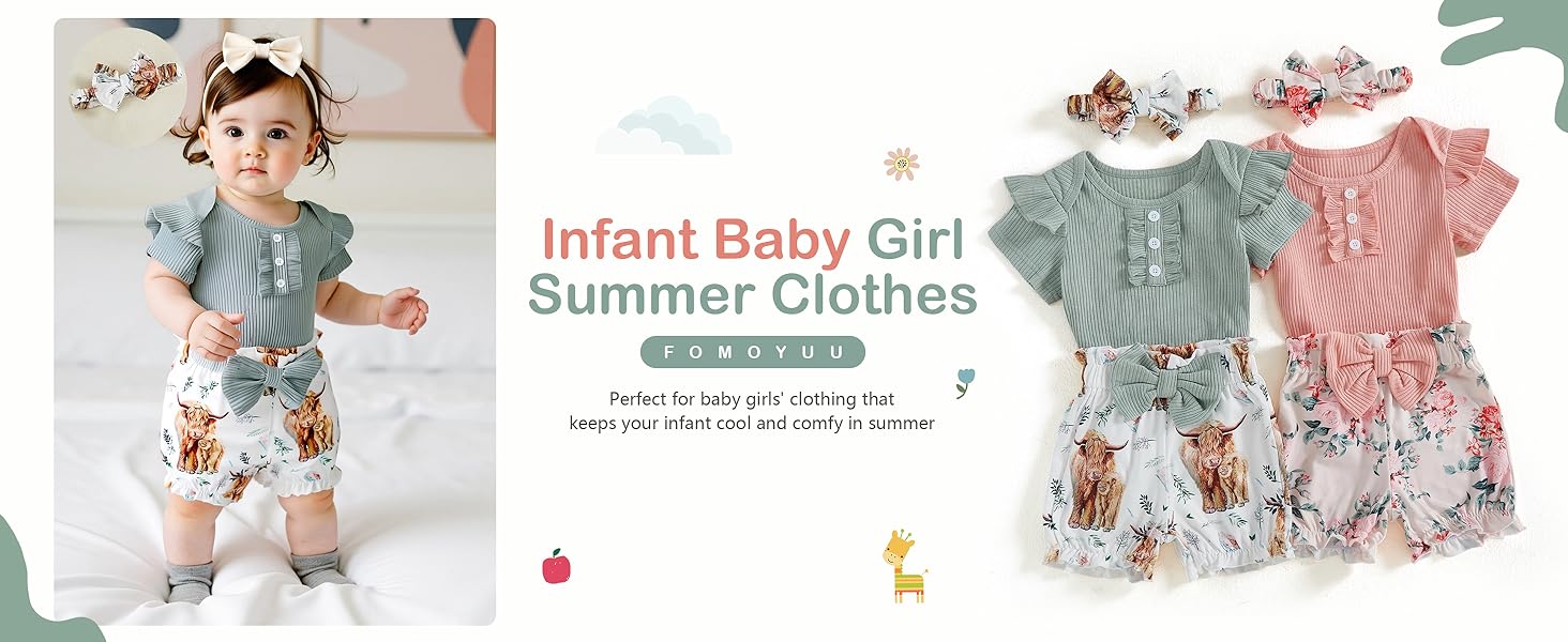 Newborn Baby Girl Summer Clothes