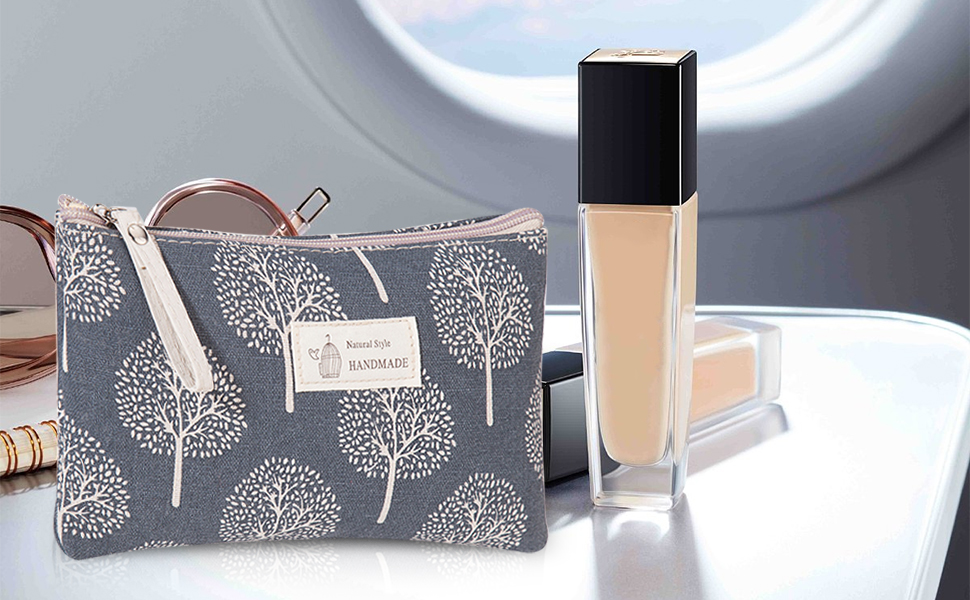 Canvas Cosmetic Bag, 2 PCS Portable Women Purses, Printed Makeup Bag Pouch Multifunctional Travel Toiletry Bag with Zipper for Cosmetics Keys Cards 13 make up bags for women
