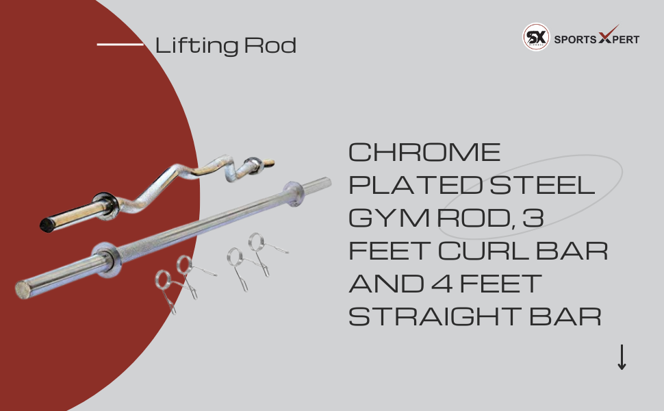 Buy SX Fitness Weight Lifting Rod, Gym Bar, Chrome Plated Steel Gym Rod