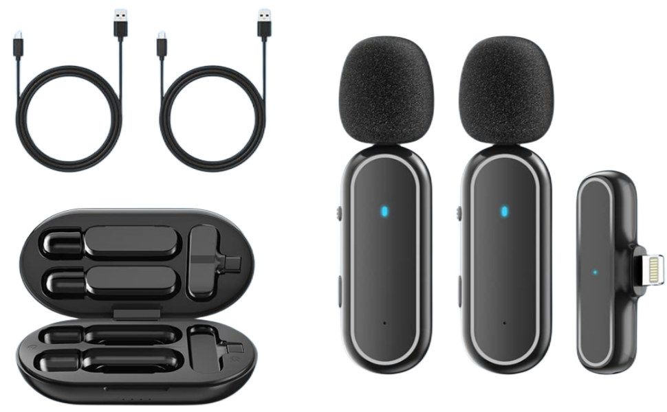 Sun Terriory 2 Pack Wireless Lavalier Microphone for iPhone