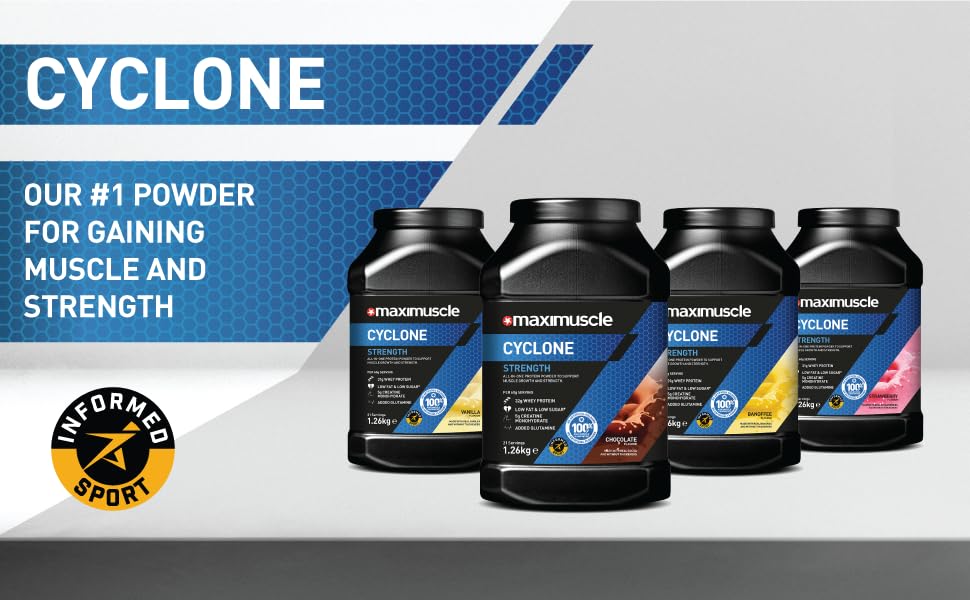 Maximuscle Cyclone AllInOne Whey Protein Powder Sports Supplement