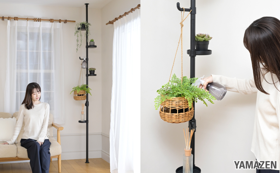多機能 省スペース ポールハンガー フラワースタンド 楽天市場】2024Renewal Botany ハンギング スタンド スターター