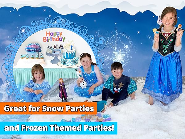 Party decorations for Frozen themed birthday bulk fake snow