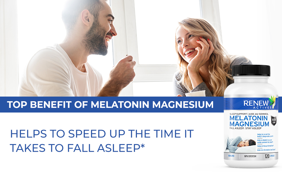 Renew Actives MAXIMUM STRENGTH Melatonin with Magnesium. 10mg of