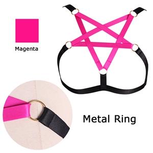 Harness Bra+Black+Rose Red