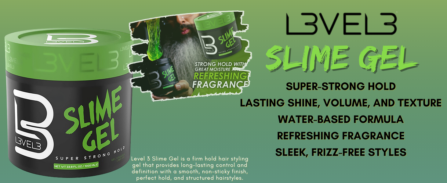 level 3 slime gel no flake hair gel professional strong control gel barber accessories braiding gel