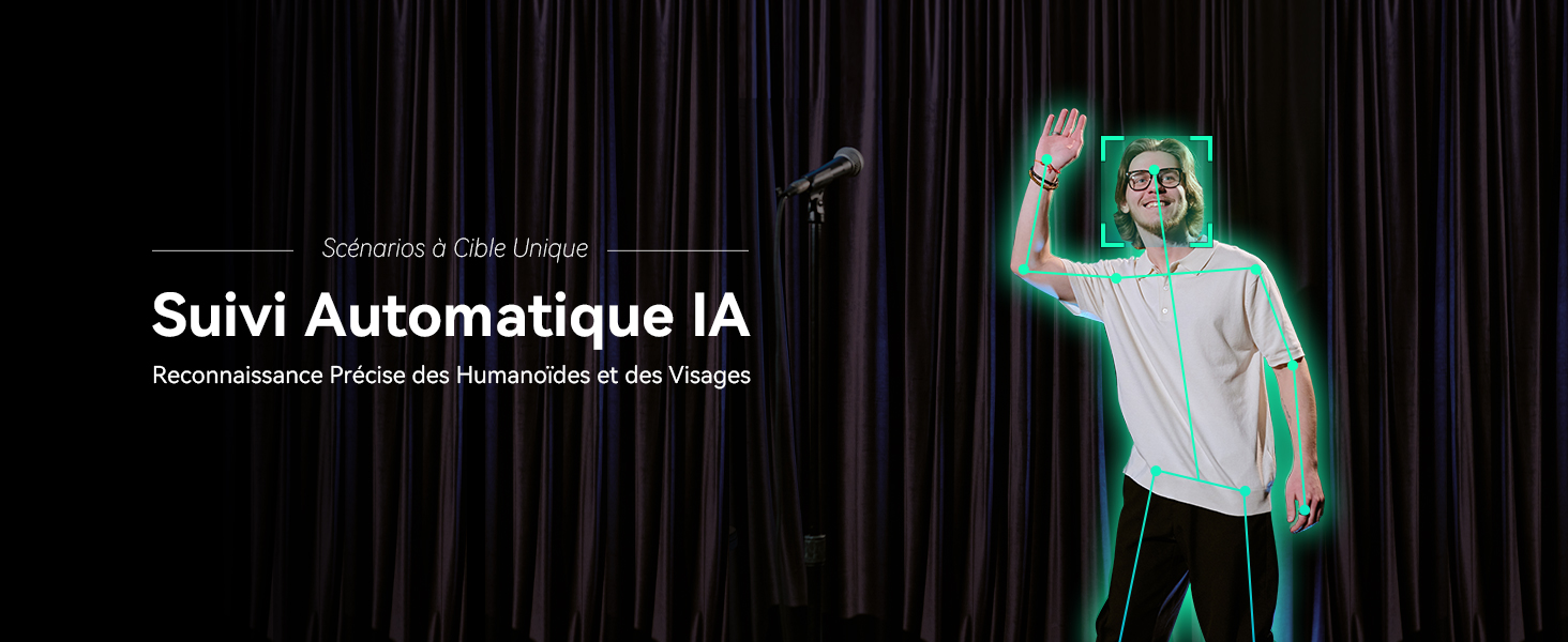Le texte indique « Suivi Automatique IA ». Illustration numérique montrant une figure soulignée en vert sur fond sombre avec effet de pluie.