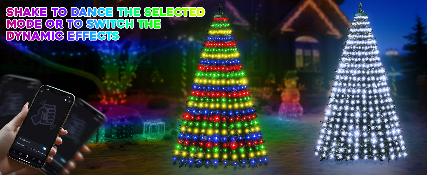 30+ Modes Smart Ring Christmas Tree Lights Indoor Outdoor 10Ft x 12