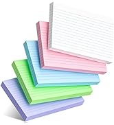 200 Pcs Colored Index Cards 4 x 6 Inch Heavyweight Ruled Index Cards, Flash Cards for School, Col...