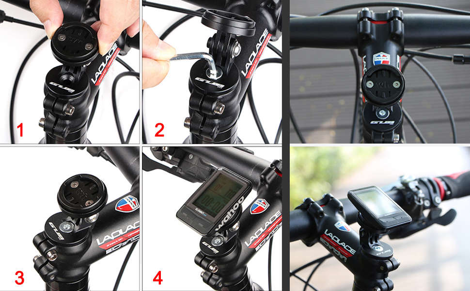 BSSOK Bike Computer Stem Top Cap Mount Holder, Angle Adjustable, Compatible Wahoo