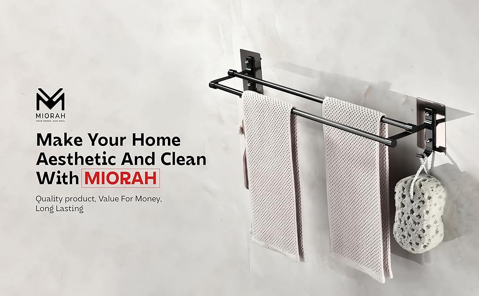 self adhesive towel rod