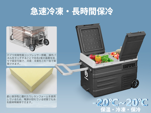 ELECAENTA ポータブル冷蔵庫 Amazon.co.jp: ELECAENTA ポータブル冷蔵庫 40L バッテリー内蔵