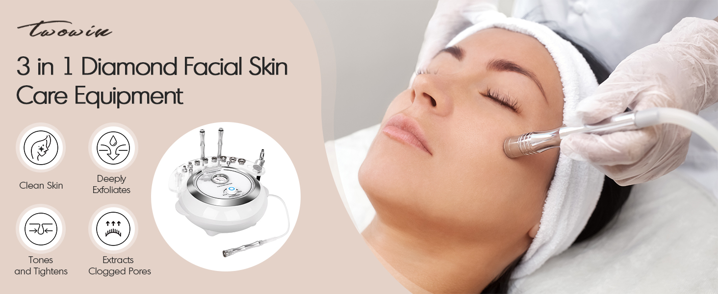 Suction Power Professional Diamond Glow Facial Machine with Spray Kit, Facial Skin Care Equipment