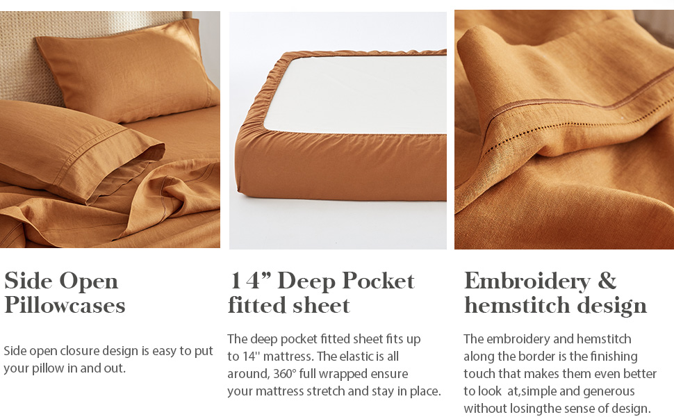 Simple&Opulence 100 French Linen Sheet Set Breathable and