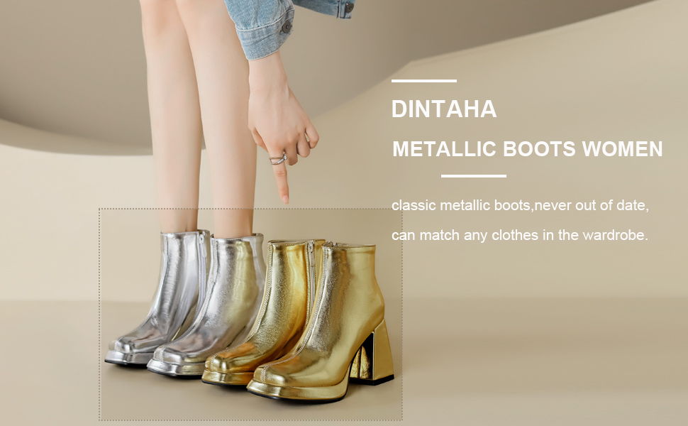 Amazon.com | DINTAHA Gold Metallic Platform Boots,Square Toe Amazon.com | DINTAHA Gold Metallic Platform Boots,Square Toe