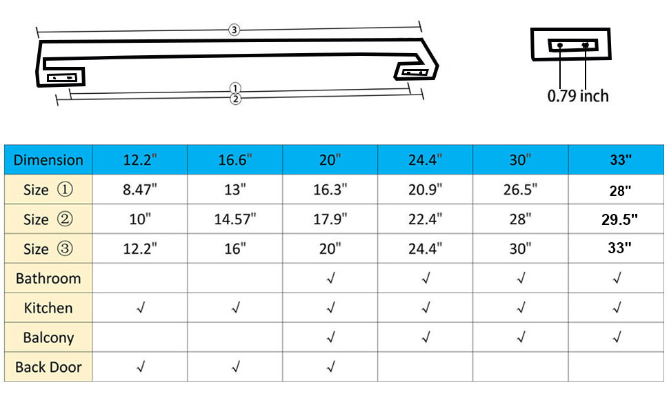TocTen Bath Towel Rack 2 Pack Square Base Thicken SUS304
