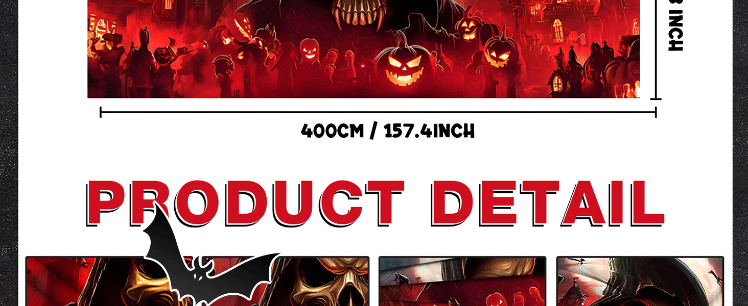 Black & Red Garage Door Cover Ghost Castle Pumpkin Halloween Large Grim Reaper Banner