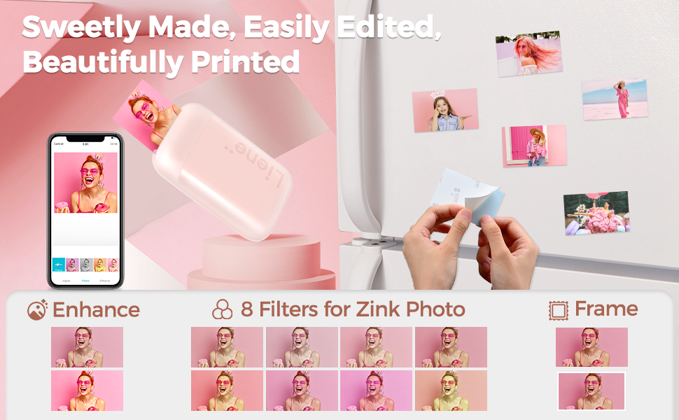 Liene Photo Printer, 2x3 Mini Instant Portable Instant
