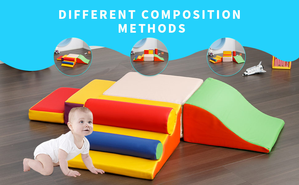 linor Foam Climbing Blocks for Toddlers, 7 Pcs Climbing