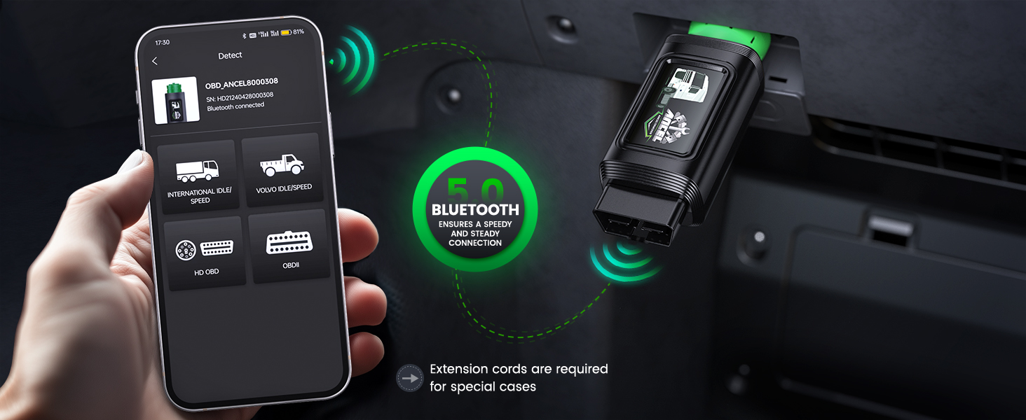 heavy duty truck diagnostic bluetooth tool