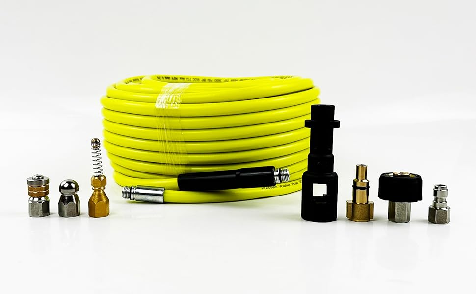 Amazon.co.jp: 高圧排水管清掃ホースセット逆噴射ノズル付き