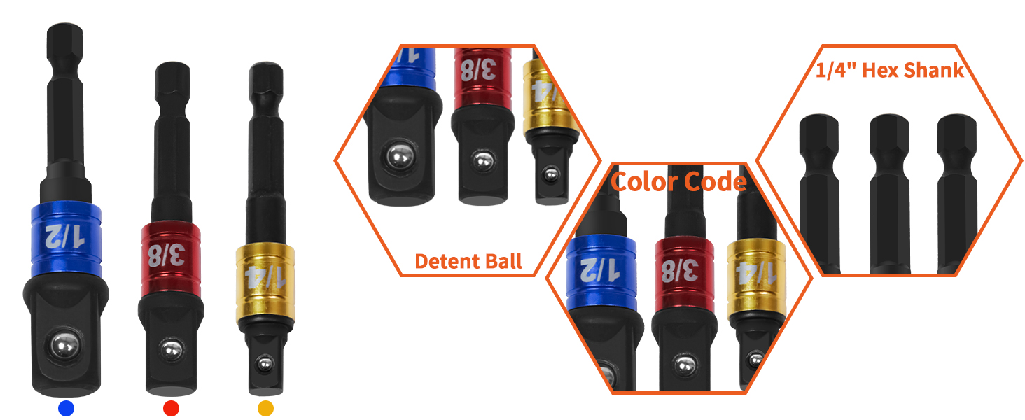 Colorful Impact Grade Socket Adapter