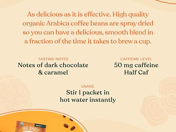 High quality arabica coffee beans spray dried for a delicious smooth blend.