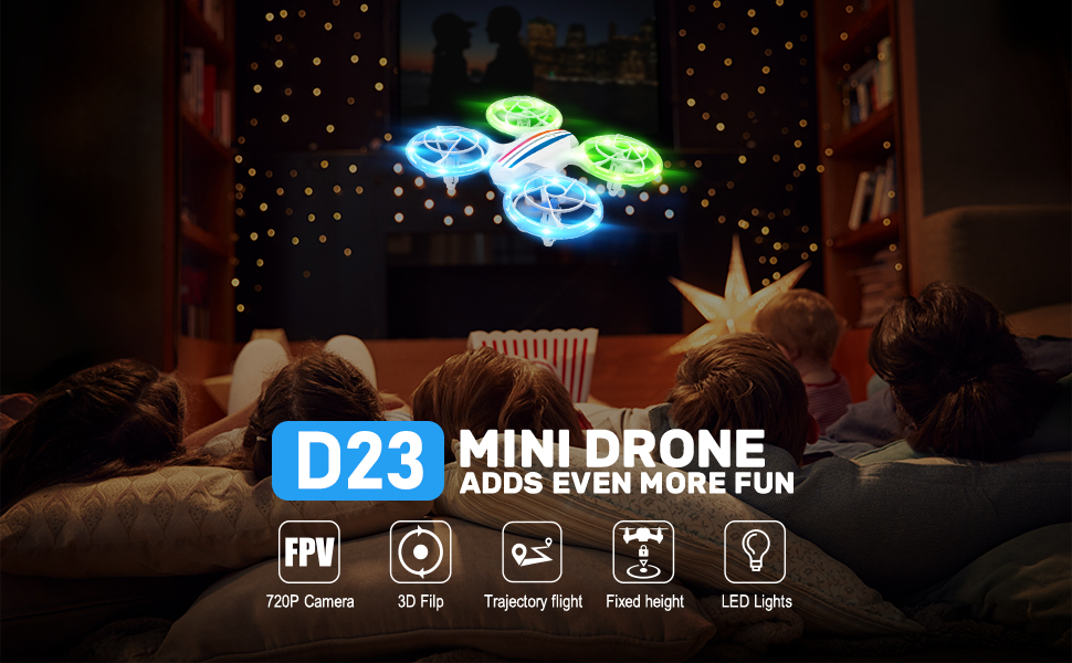 DEERC Mini Drone with 720P HD FPV Camera for Kids, D23 RC Quadcopter