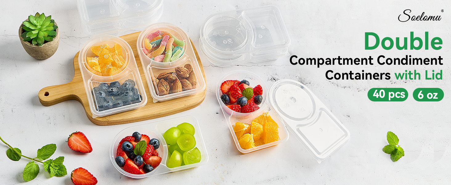 Double Compartment Condiment Containers