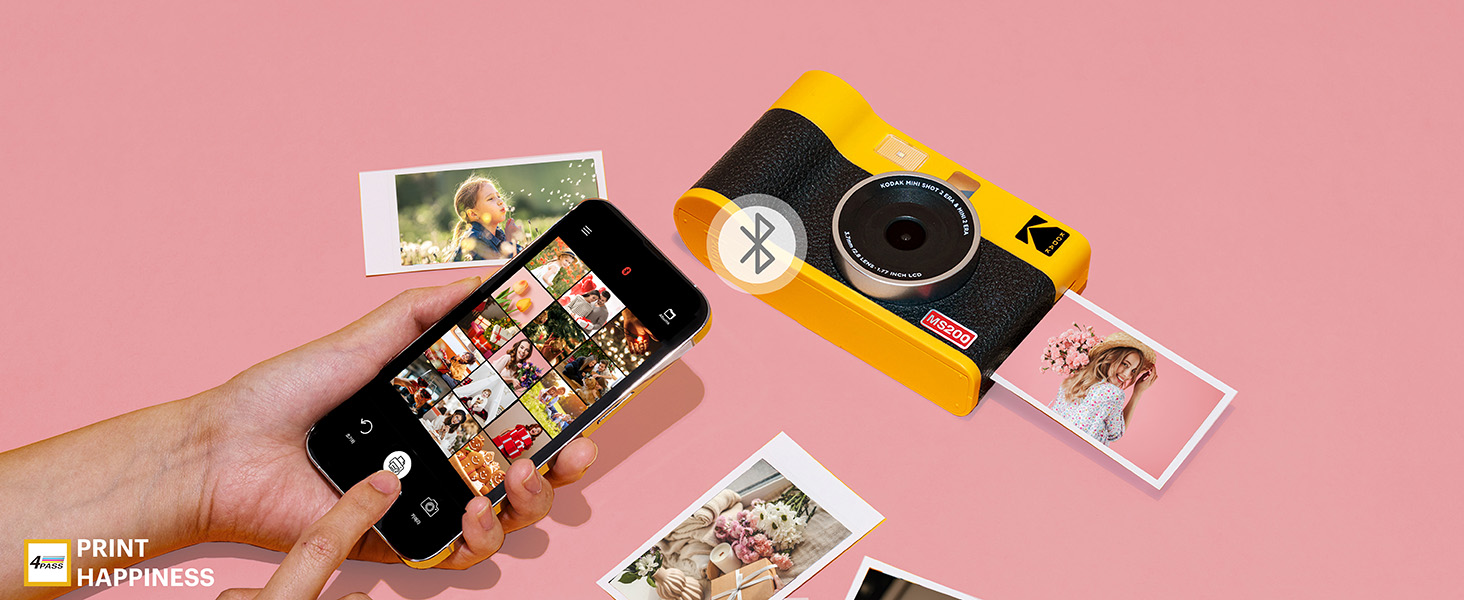 KODAK Mini Shot ERA 4PASS 2in1 Instant Camera and Photo Printer (Black, Mini Shot