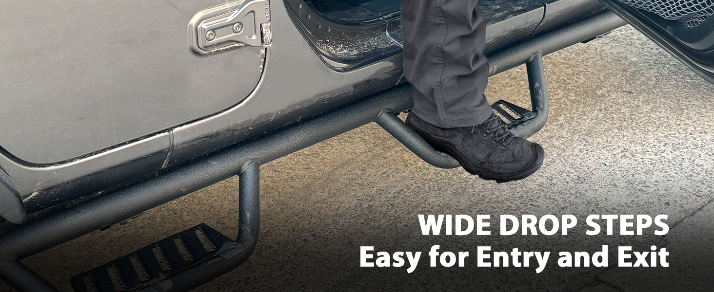 drop running boards side steps step bars rock sliders for jeep wrangler jl 4 doors 2018 2019 2020