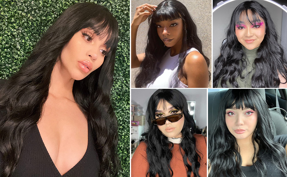 long black wig