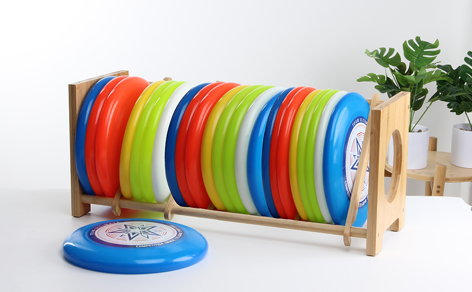 KVMORZE Disc Golf Storage Shelves Racks, Bamboo Rack