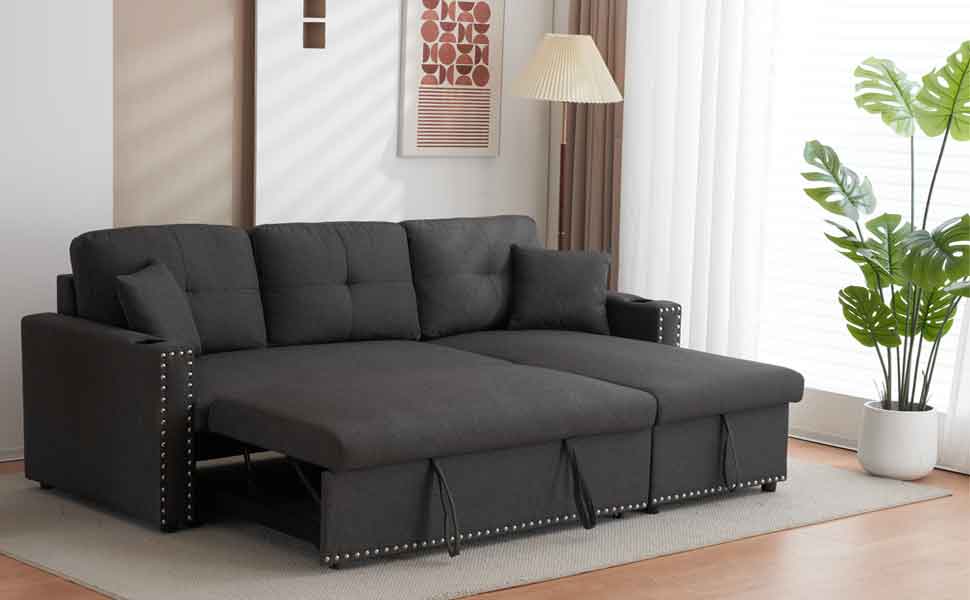 Moxeay Sectional Couch Sofa Sleeper Sofa Bed Futon Modern