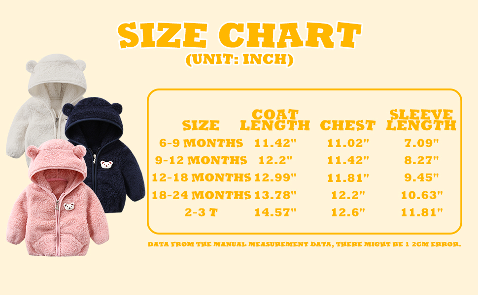 Toddler Baby Boy Fleece Jacket Winter Clothes Coat For Infant Girl 9-12 Months