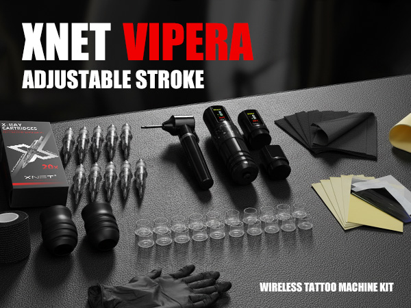 XNET Wireless　tattoo machine set XNET FLUX MAX Wireless Tattoo Machine Kit Rotary Tattoo Pen