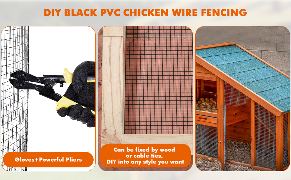 Hocamel Hardware Cloth 1/2 inch 48 x 100 ft, 19 Gauge Square Vinyl