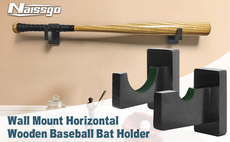 baseball bat wall mount display rack baseball holder Horizontal 1