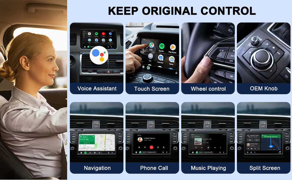 MASAYA Android Auto sans Fil Adaptateur, Wireless Dongle sans Fil Android Auto Connexion