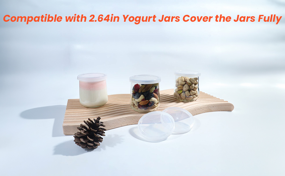FulSurgus 32 Pcs Yogurt Jar Lids Compatible with Oui Yogurt