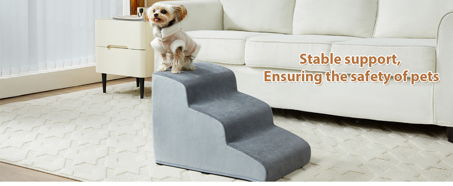 LNSSFFER Dog Stairs for Small Dogs, 2Steps Dog Ramp for