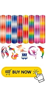 Tintnut Gradient-Ombre Reflective Heat-Transfer-Vinyl - 8 Pack 12x8.2 inch HTV