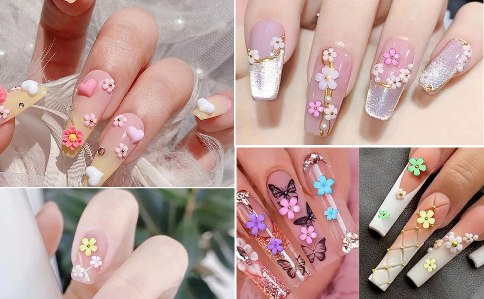 3D Color Tiny Flowers Charms