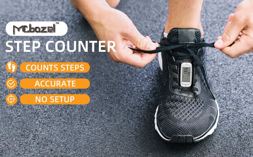 Mcbazel 3D Pedometer for Walking with Removable Clip and Strap Step